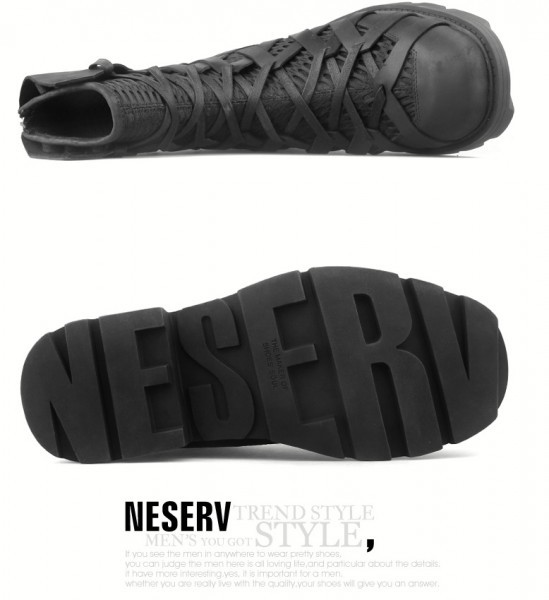 NESERV　デザインブーツ　新品　本革　牛革　エンジニアブーツ　メンズ　サイズ39　ブラック　_画像3
