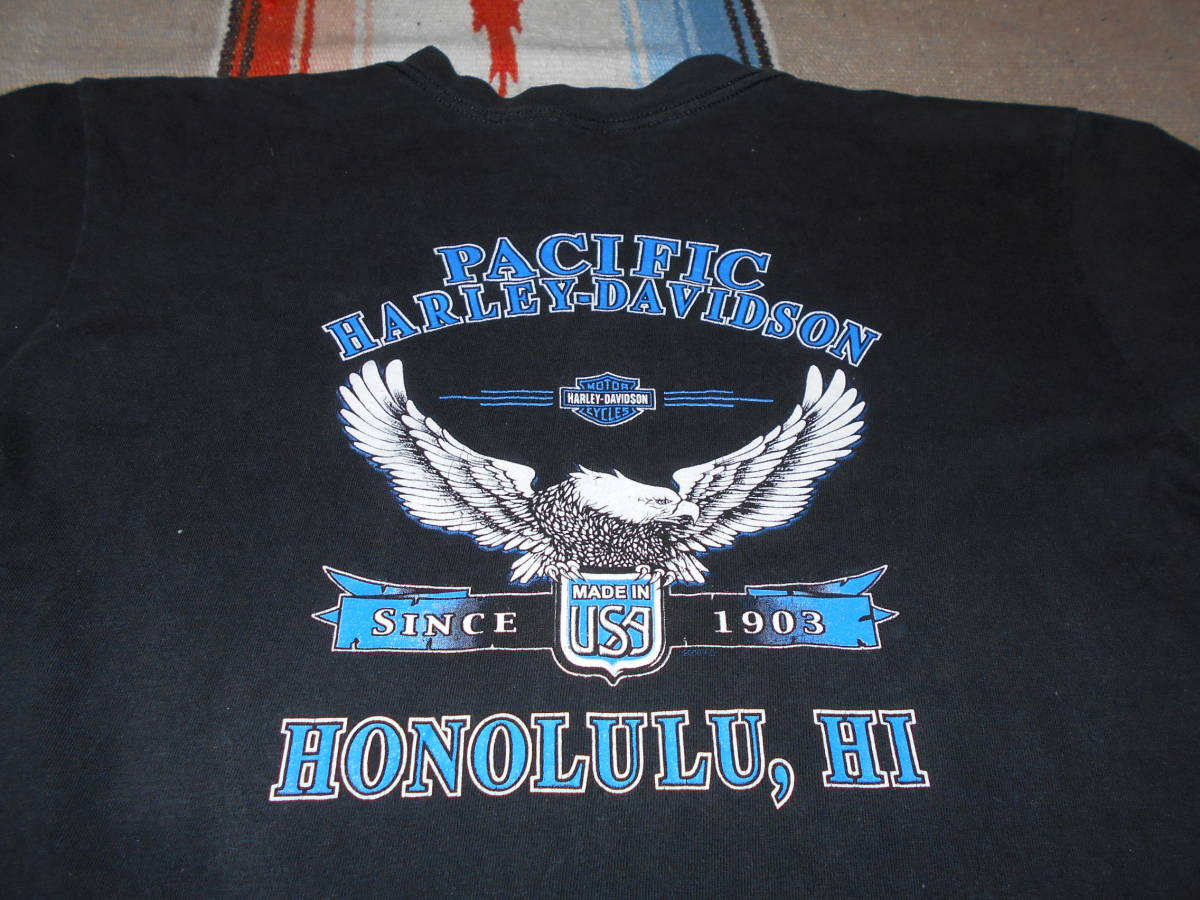 Harley Davidson HONOLULU HAWAII ハーレー ダビッドソン Tシャツ チョッパー ハワイ ビンテージ VINTAGE HOTROD EASY RIDER DAYTONA STP