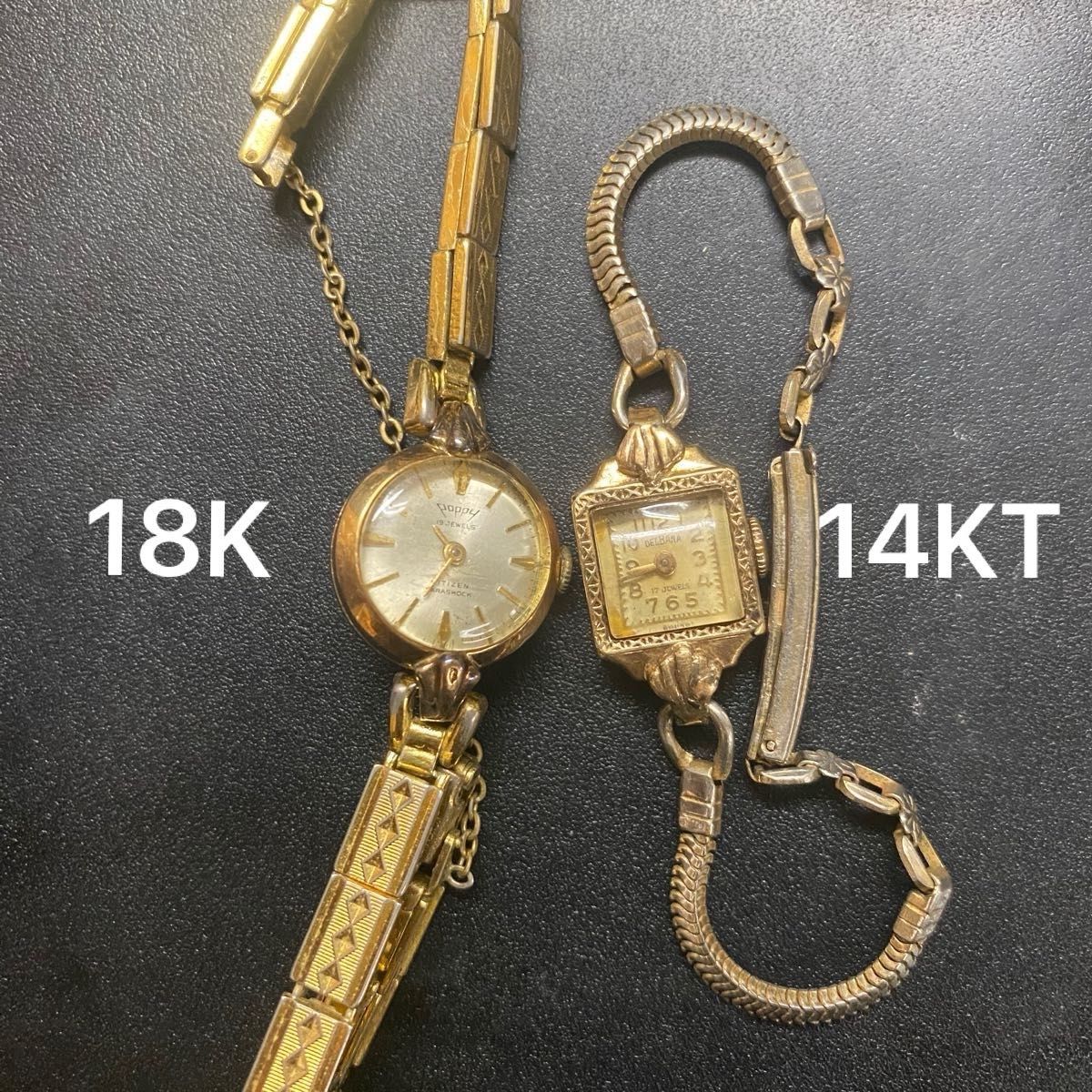 18K 750 金無垢 時計 シチズン 14KT DELBANA アンティーク 18K 750 金無垢 時計 シチズン 14KT DELBANA アンティーク