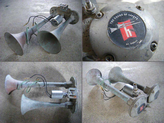 * ultra rare!! HADLEY* is dore-* air horn *yan key horn * the US armed forces horn *12V car installation goods * air tanker & cable *3 point set * used *