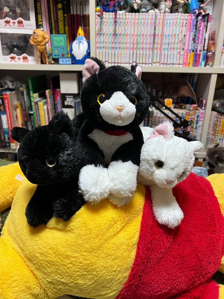 サンレモン ひざねこ ブラック ホワイト オッドアイ ハチワレ 猫 ぬいぐるみ サンレモン ひざねこ ブラック ホワイト オッドアイ ハチワレ 猫