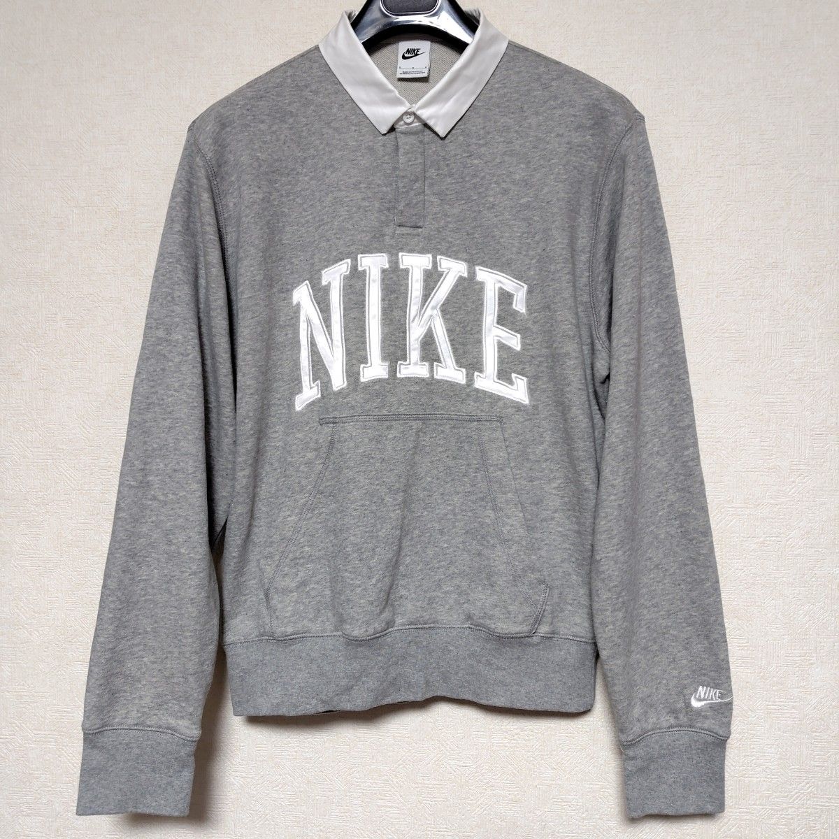 NIKE ナイキ LONGSLEEVE FLEECE POLO 長袖 フリース ポロシャツ FN3113-063 グレー サイズL