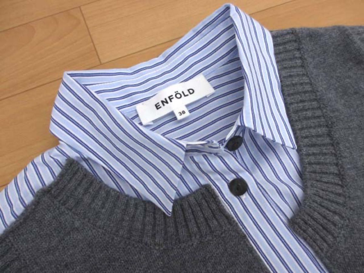 美品 ENFOLD エンフォルド KNIT COMBINATION SHIRT 2024AW 美品 ENFOLD エンフォルド KNIT COMBINATION SHIRT 2024AW