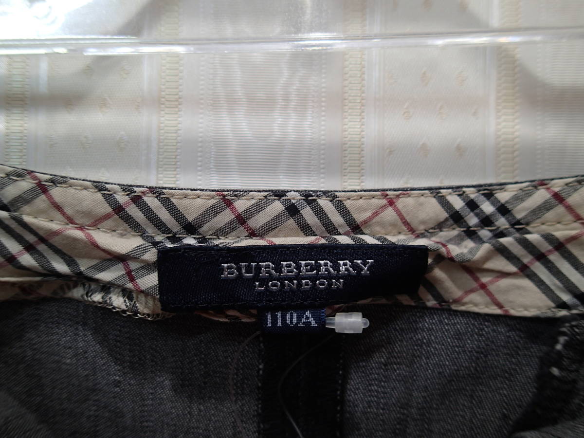 ★バーバリー/BURBERRY 110㎝★裾フレア　ブラックデニム調・7分丈半ズボン（ウエスト調整ゴム有り）ｔ1252_画像9