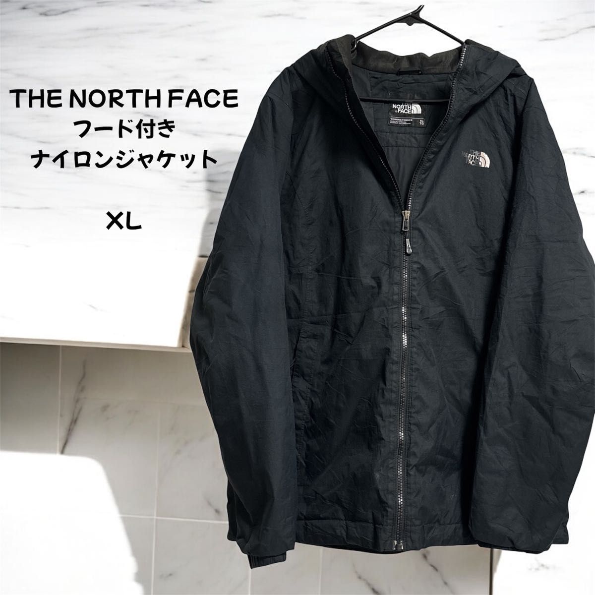 THE NORTH FACE ブラック フード付きジャケット THE NORTH FACE フード付きナイロンジャケット XL ブラック