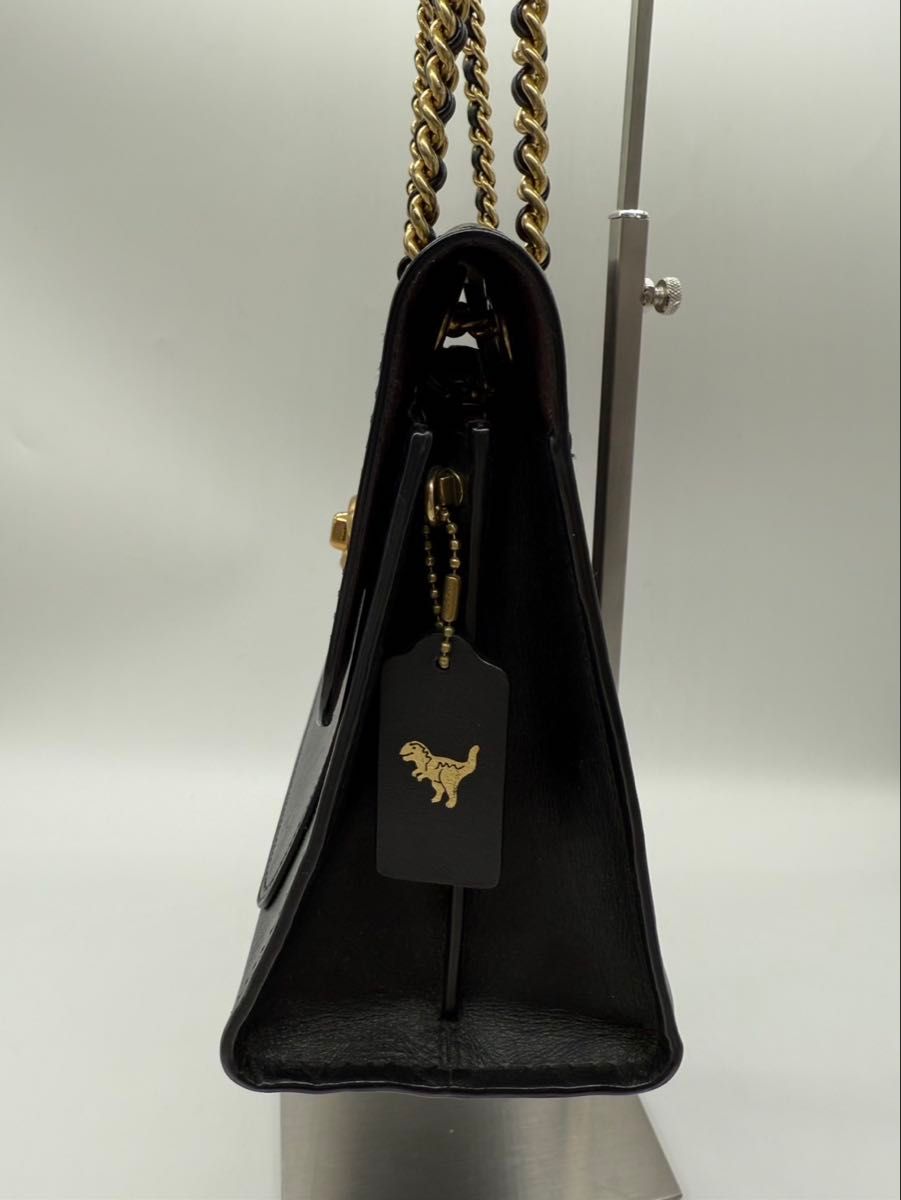 coach コーチ ターンロック レザー ダブルチェーンショルダー coach コーチ ターンロック レザー ダブルチェーンショルダー