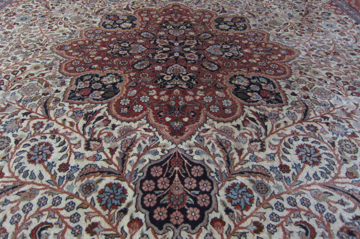 【380×280】ウール◆パキスタン産絨毯・カーペット■1456-300_画像4