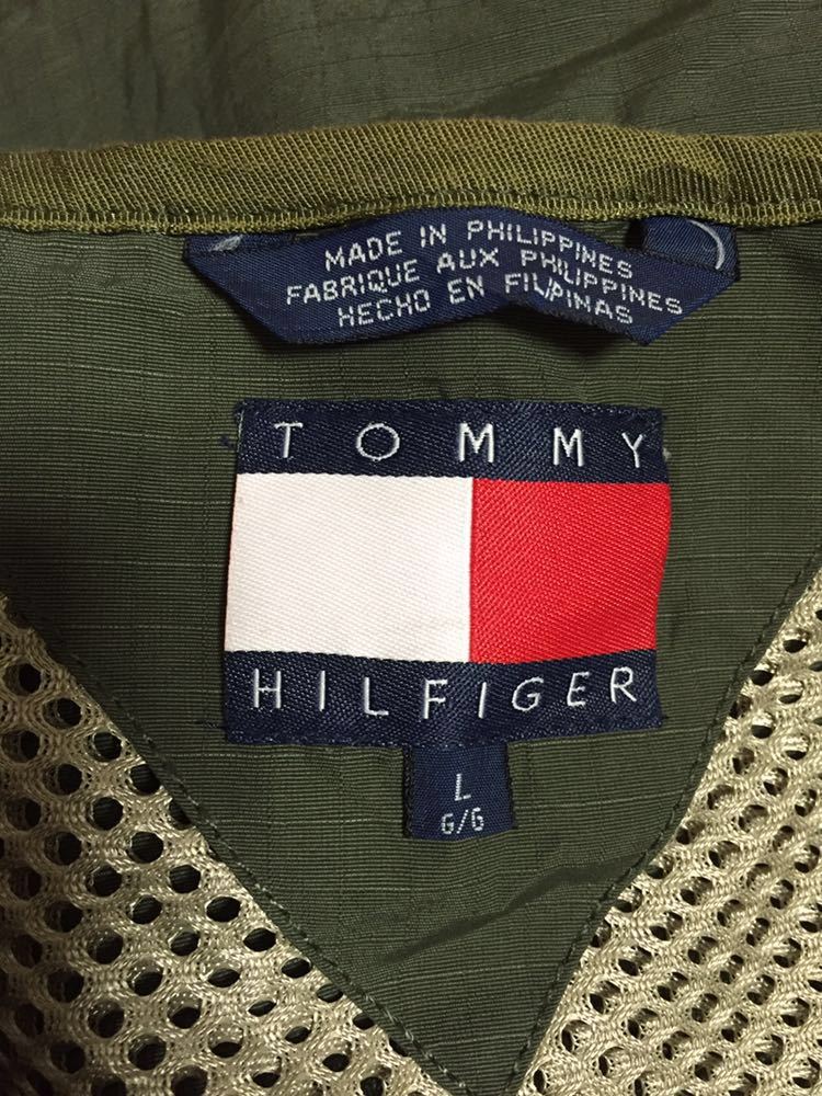 90's TOMMY HILFIGER トミー ヒルフィガー フィッシングベスト メッシュベスト ワークベスト フラッグタグ L ハンティング_画像4