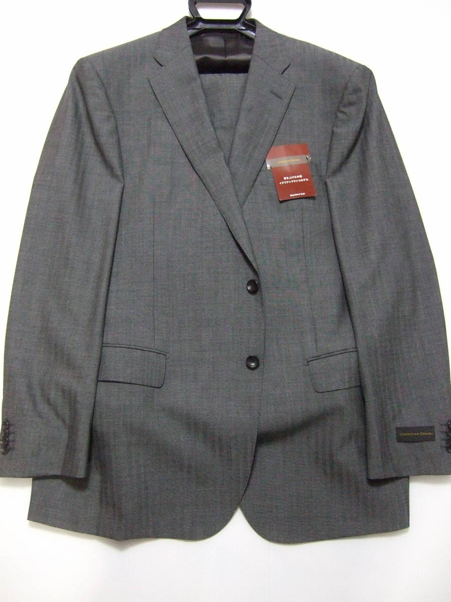  new goods king-size large size BE10(195cm) Christian Ora -ni gray stripe 2 pants suit single suit 2 button total reverse side unused 
