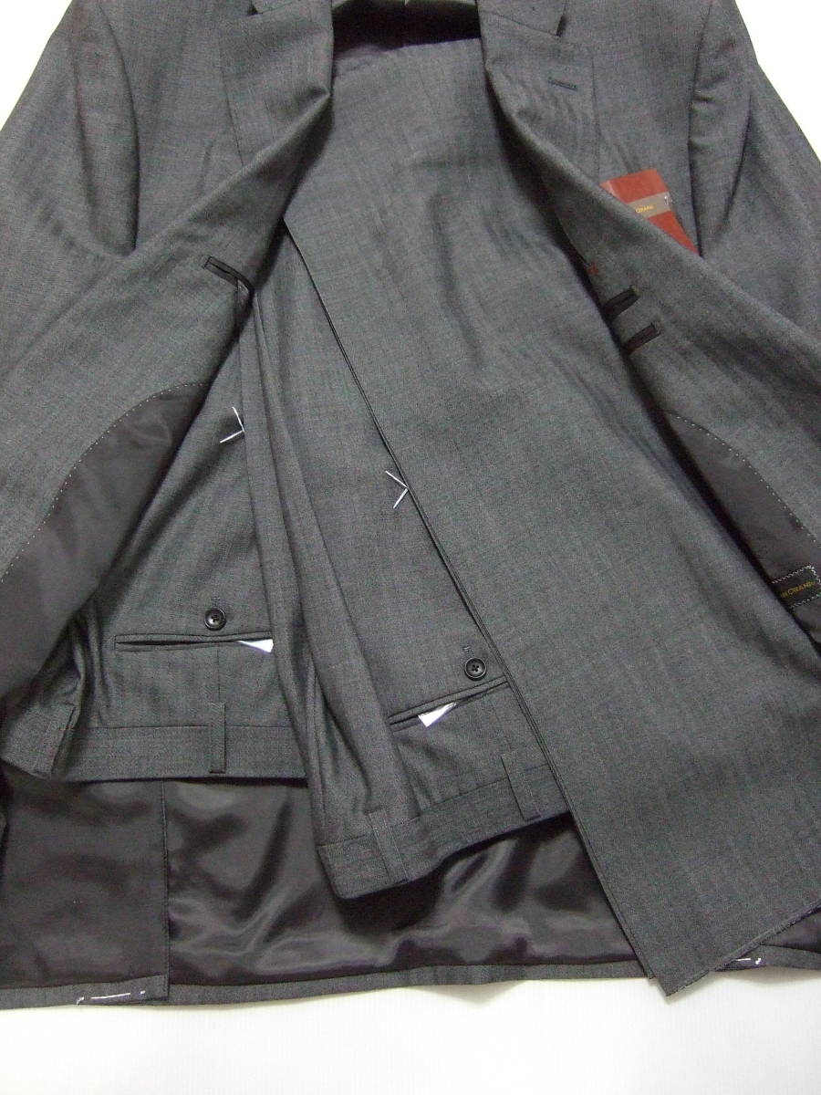  new goods king-size large size BE10(195cm) Christian Ora -ni gray stripe 2 pants suit single suit 2 button total reverse side unused 