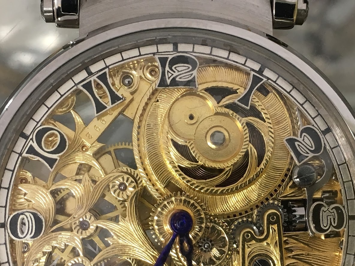 1905年 パテックフィリップ懐中時計ムーブメント使用カスタム腕時計フルスケルトン フルエングレービング_画像2