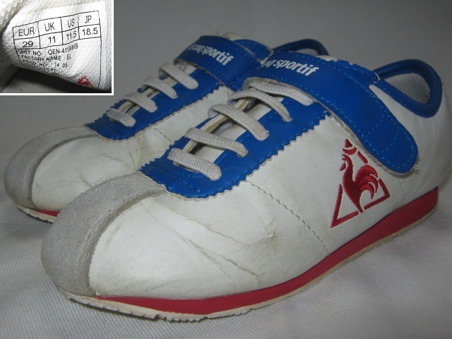 ★中古品 le coq sportif ルコックスポルティフ MONTPELLIER モンペリエ スニーカー US11.5(18.5cm) KIDS キッズ 子供靴 UNISEX 男女兼用★_画像1