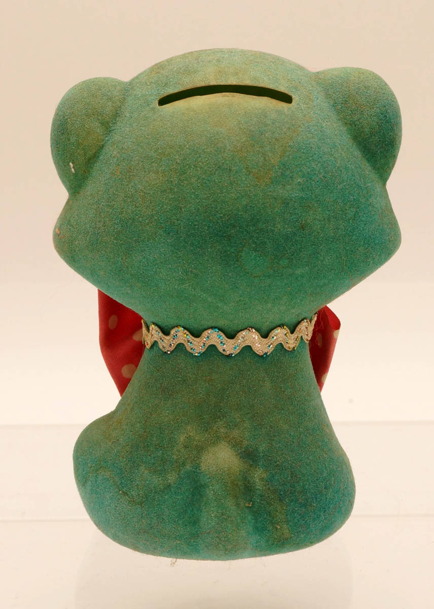 昭和レトロ　陶器製　フロッキー加工　猫の貯金箱_画像4