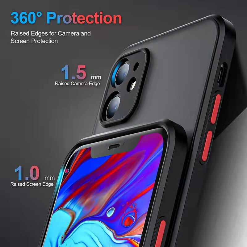 iphone12miniケース カーバー TPU 可愛い　お洒落　韓国　マット　ブラック　黒　軽量 ケース 耐衝撃 高品質298