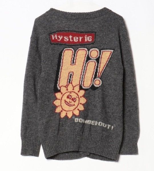 y2k✨️ 00s HYSTERIC GLAMOUR 初期タグ カーディガン ヒステリックグラマー カーディガン ロゴ グレー 初期 y2k
