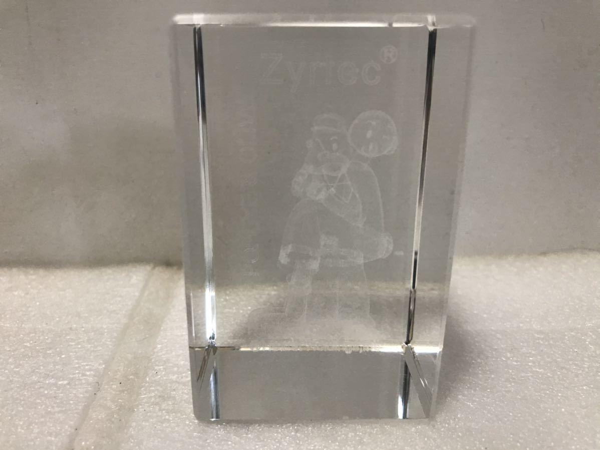 美品 ZYRTEC ジルテック ポパイ&オリーブ 3D レーザー クリスタルガラス彫刻 置物 寸法(約)幅4.5×高さ7cm_画像1
