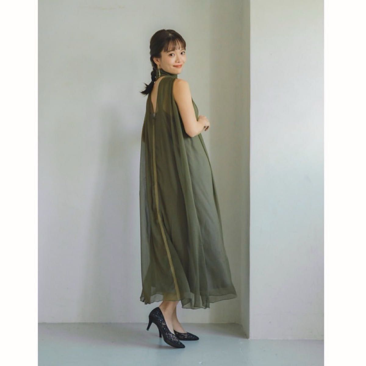 pinue シフォンドレス(オーブグリーン)|Yahoo!フリマ(旧 pinue シフォンドレス(オーブグリーン)|Yahoo!フリマ(旧