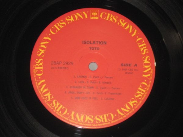 Toto - Isolation /トト/28AP 2929/帯付/国内盤LPレコード 2_画像6