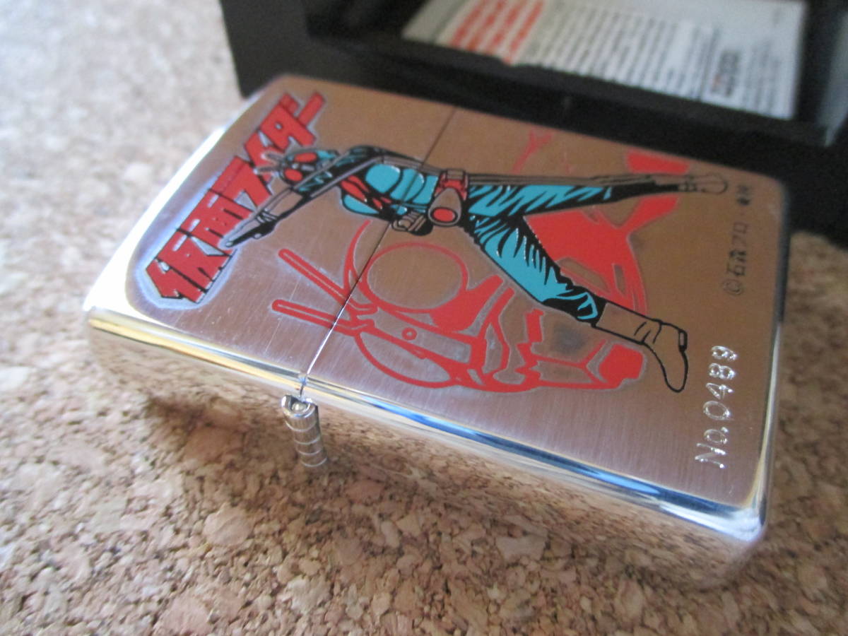 ZIPPO 『仮面ライダー1号 石森プロ・東映 限定品』1999年2月製造 ショッカー 本郷武 藤岡弘 オイルライター ジッポー 廃版激レア 未使用品