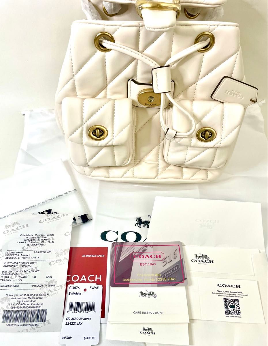 COACH・未使用品】 現品のみ タビー バックパック・キルティング COACH・未使用品】 現品のみ タビー バックパック・キルティング