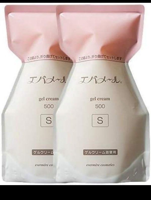 2個 エバメール ゲルクリーム Sタイプ 詰替 500g オールインワンジェル 箱出し リフィル Sタイプ詰替用
