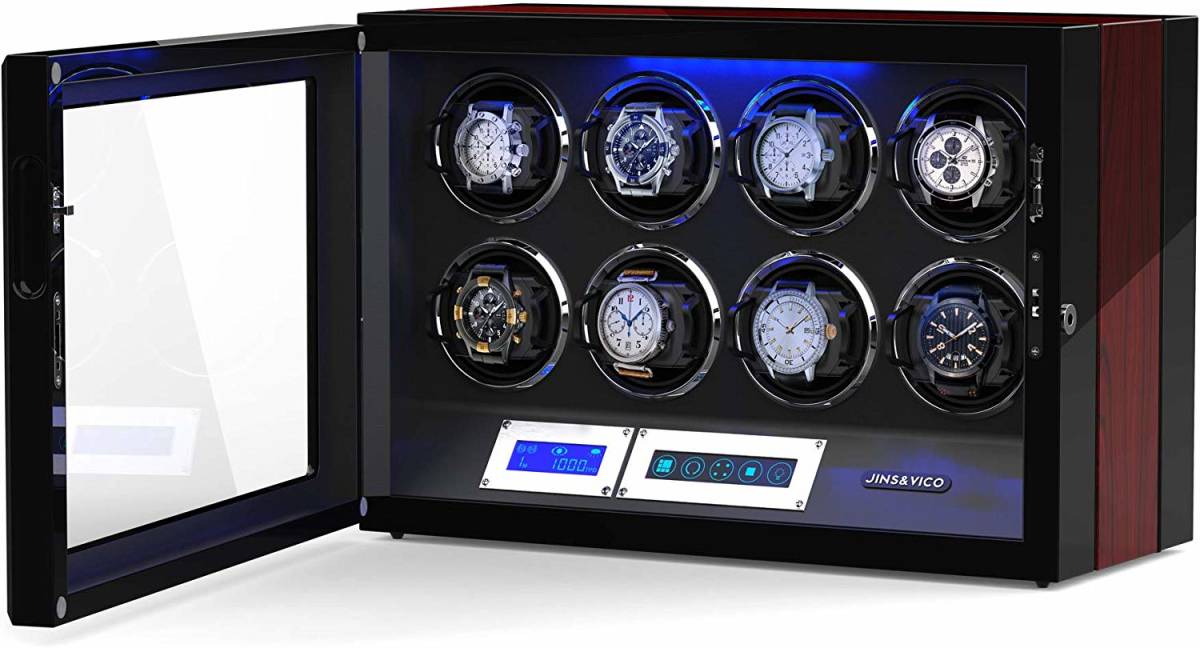  заводящее устройство наручные часы самозаводящиеся часы контейнер часы Winder 8шт.@ подъёмный LED с подсветкой супер тихий звук высококлассный n500