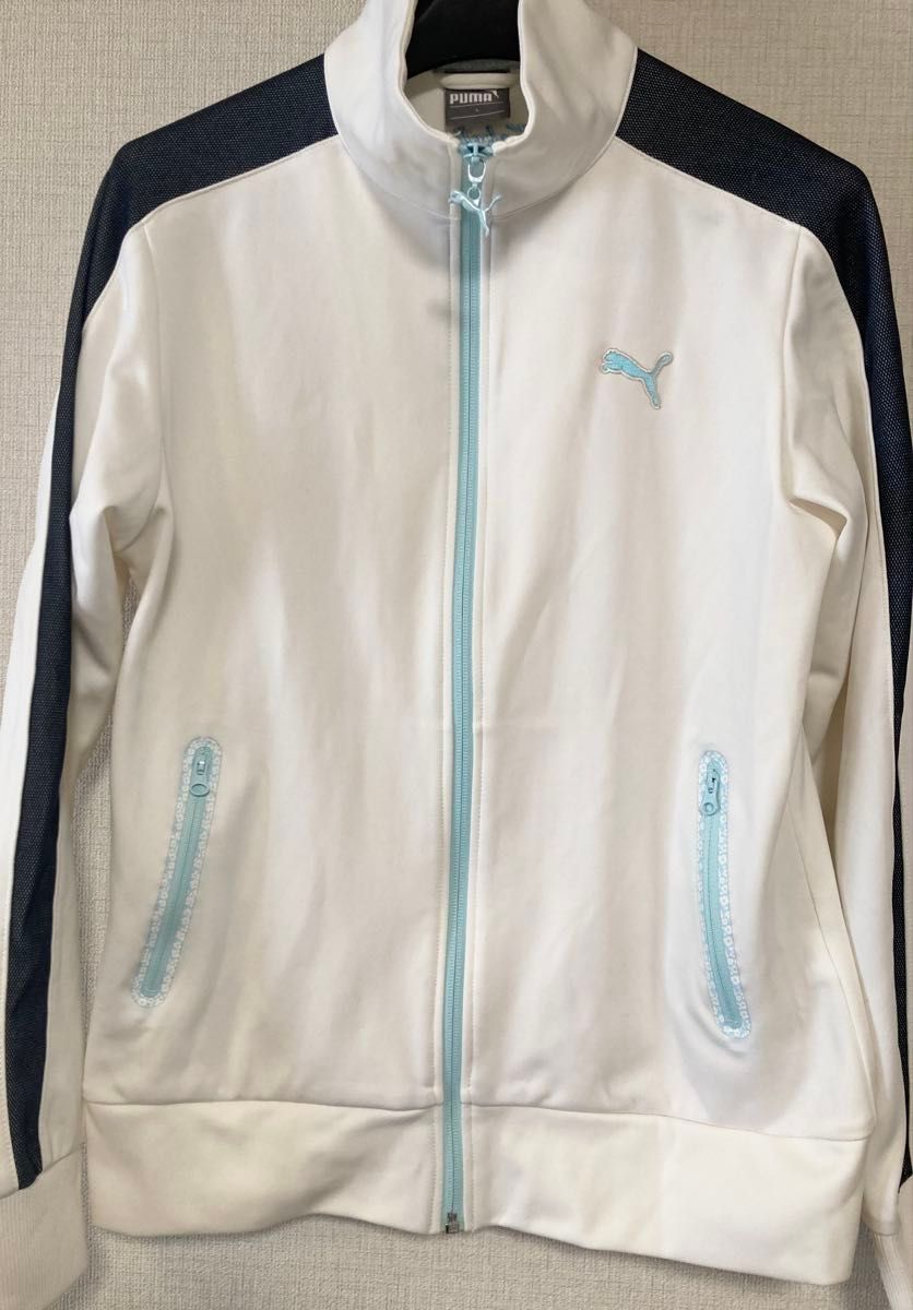 PUMA ジップアップジャケット とパンツ ホワイト/ネイビー