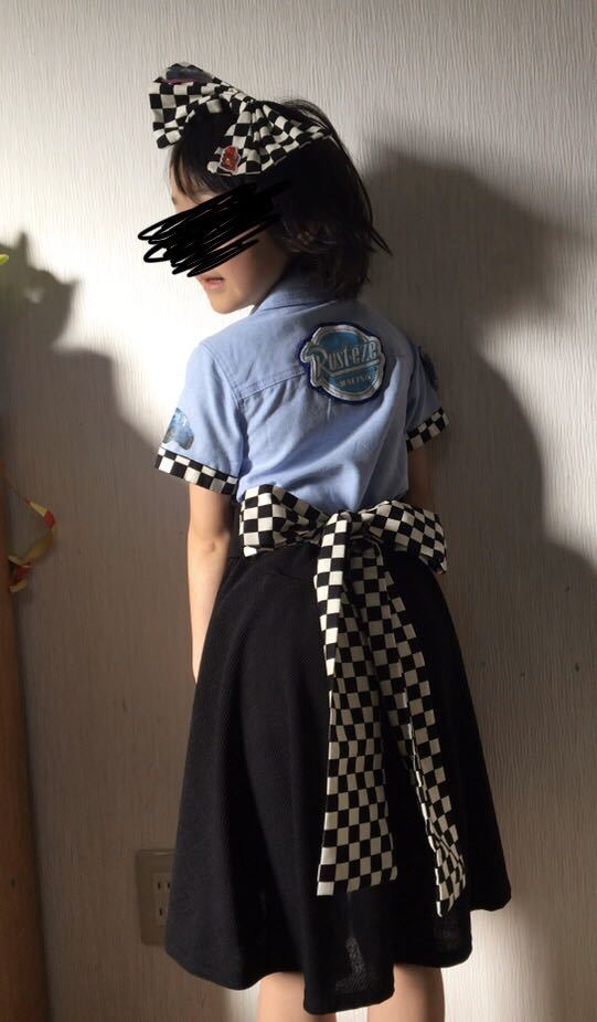 ディズニーバウンド　子供服　衣装　ハンドメイド　裁縫　ディズニー　ピクサー　カーズ 女の子　サリー　約120cm 新品