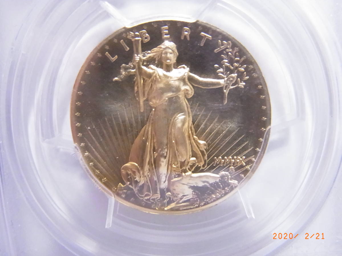 ＰＣＧＳ　ウルトラハイレリーフ　＄20金貨　MS70　リリーフ　2009年　★送料無料★_画像5