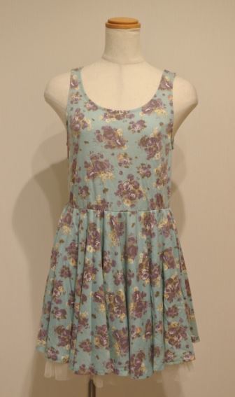 E hyphen world gallery E hyphen world gallery One-piece Mini no sleeve chu-ruF light blue x floral print bnbi k2h0216*