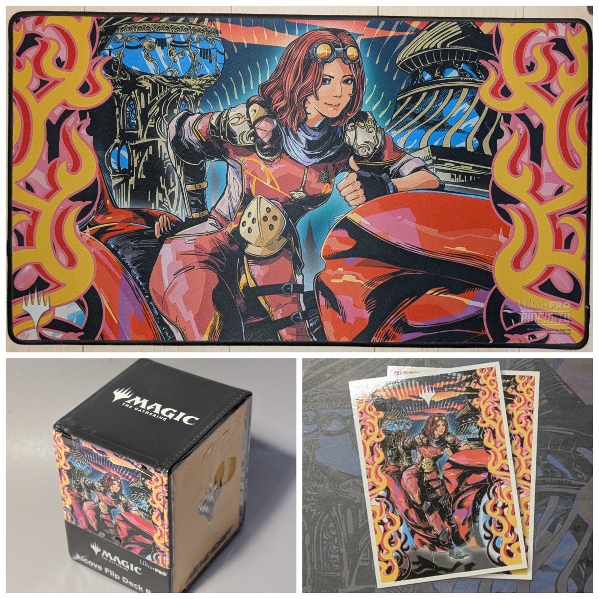 未使用】灯を追う者 チャンドラ プレイマット スリーブ デッキ 未使用】灯を追う者 チャンドラ プレイマット スリーブ デッキ