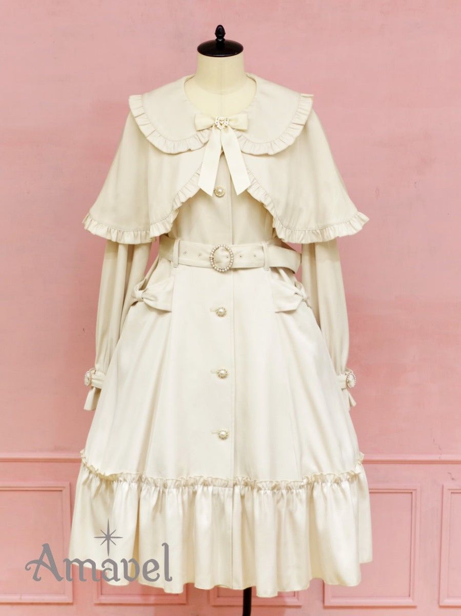 Amavel】 Dolly Ribbon ケープトレンチコート|Yahoo!フリマ(旧 Amavel】 Dolly Ribbon ケープトレンチコート|Yahoo!フリマ(旧