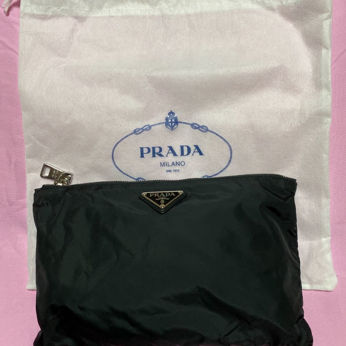 PRADA プラダ ナイロン エコバッグ トートバッグ 黒 収納ポーチ PRADA プラダ ナイロン エコバッグ トートバッグ 黒 収納ポーチ