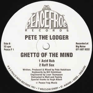  this is rare!!1991UK old shop Peace Frog1 number!! Pete The Lodger Ghetto Of The Mind