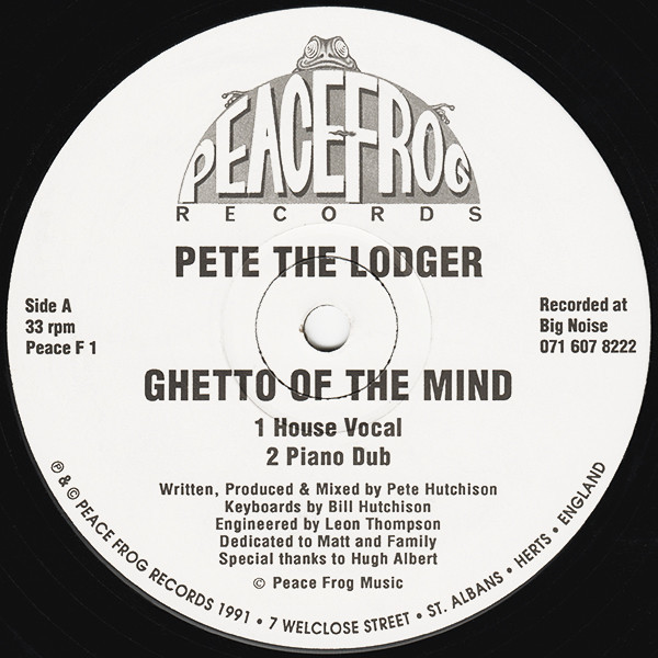  this is rare!!1991UK old shop Peace Frog1 number!! Pete The Lodger Ghetto Of The Mind