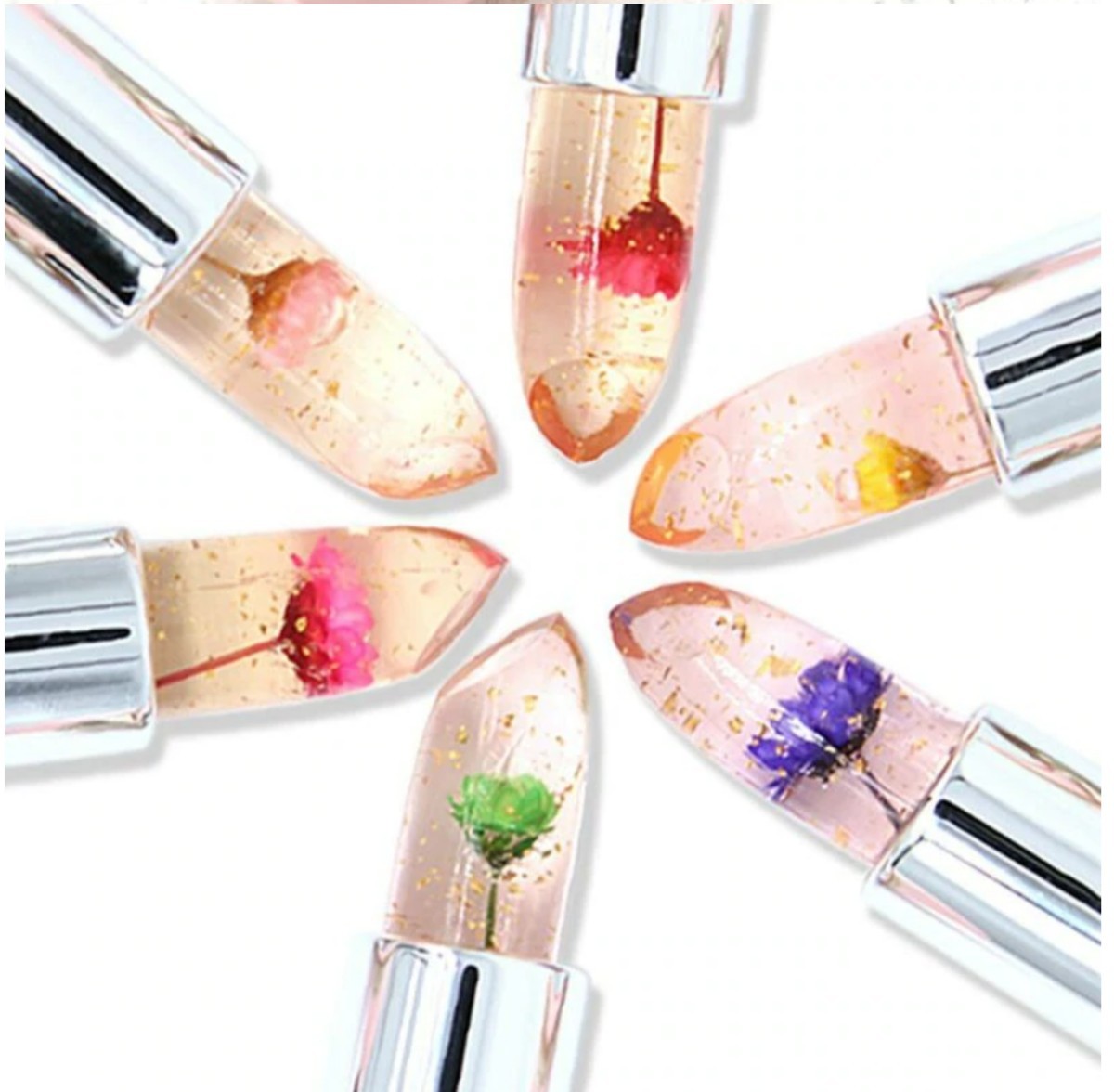 Paypayフリマ Jelly Crystal Lipstick 透明ゼリーの花の口紅 全6種類