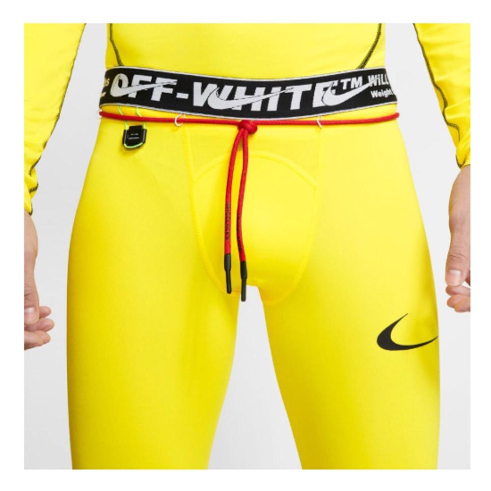  ultra rare new goods unused NIKE X OFF-WHITE PRO TIGHTS - Yellow mens knit Polyester size L
