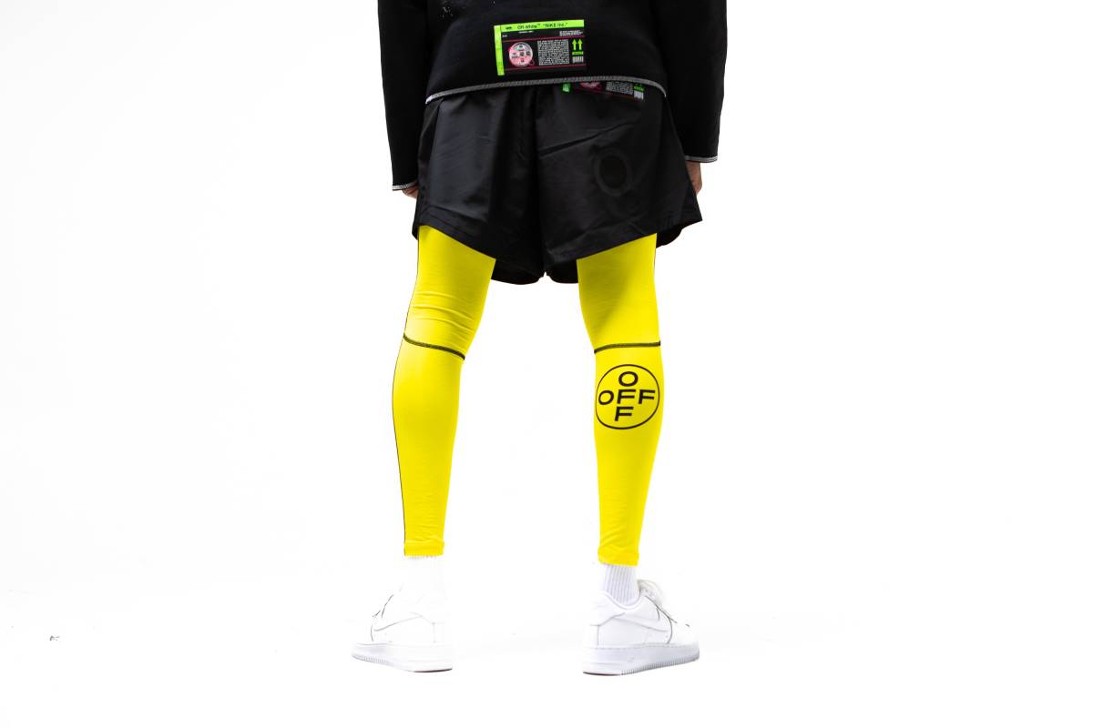 nike off white yellow tights