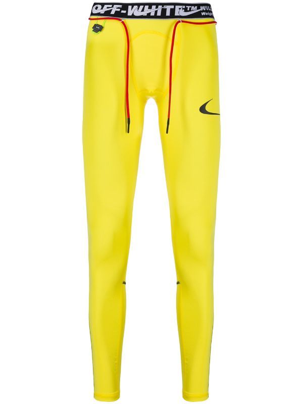  ultra rare new goods unused NIKE X OFF-WHITE PRO TIGHTS - Yellow mens knit Polyester size L