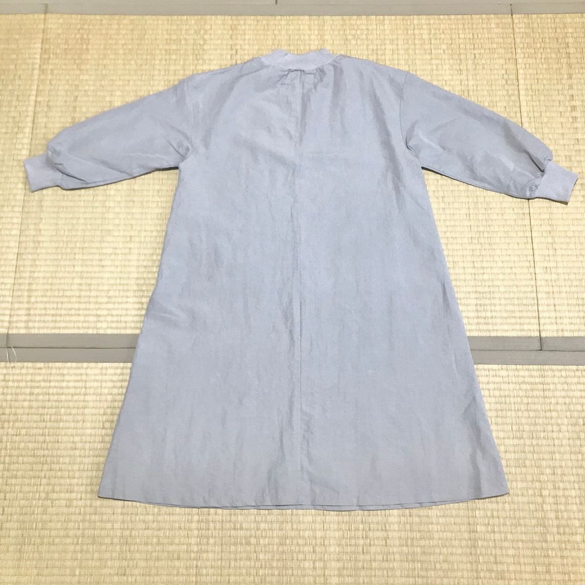 中川政七商店 麻の格子 ワンピース 7分袖 リネン グレー rp6 美品 中川政七商店 綿麻ハイネックワンピース グレー チュニック