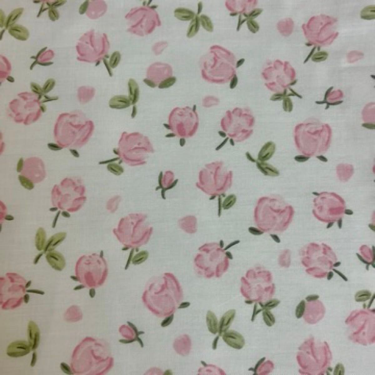 長さ100cm*110cm(幅)新柄 ピンク薔薇コットン生地プリント生地ハンドメイド用 薄40ツイルハギレ端切れ生地