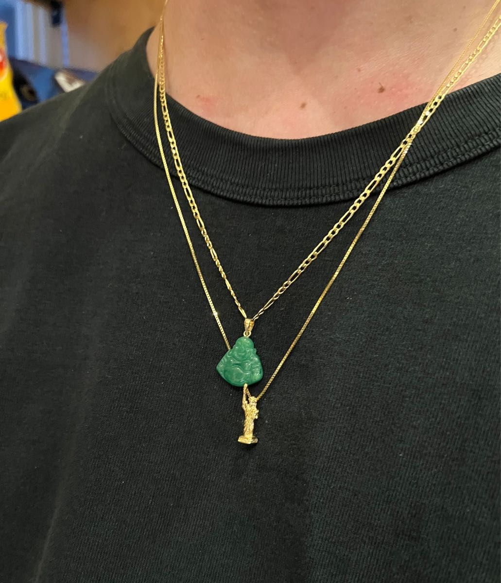 14Kゴールド JADE 翡翠 ブッダ ペンダントチャーム ペンダント 14Kゴールド JADE 翡翠 ブッダ ペンダントチャーム ペンダント