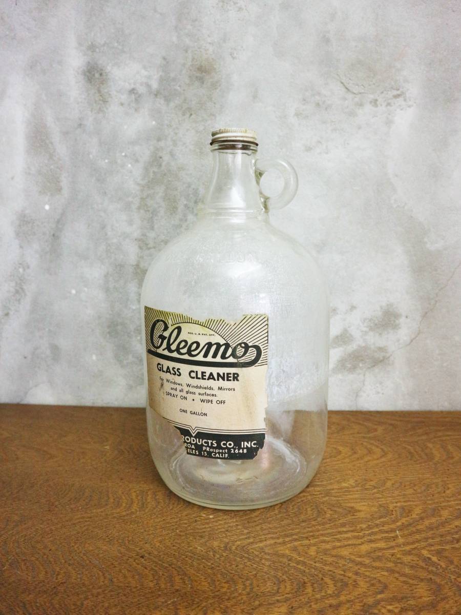 ビンテージ GLEEMO ガラスボトル 硝子 一輪挿し 花 ドライフラワー