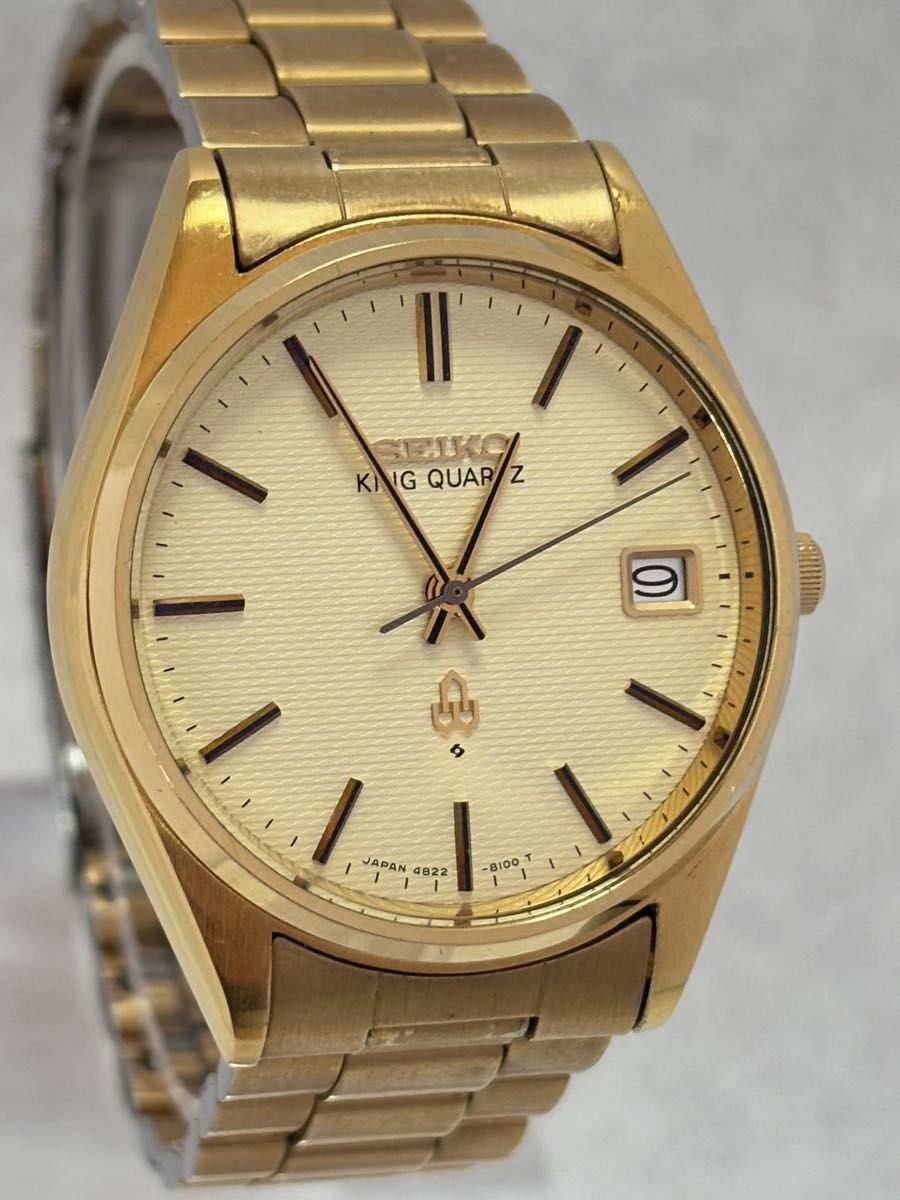 美品】SEIKO セイコー キング クォーツ【4822-8110】デイト 純正 美品】SEIKO セイコー キング クォーツ【4822-8110】デイト 純正