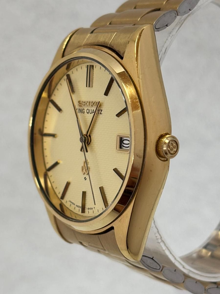 美品】SEIKO セイコー キング クォーツ【4822-8110】デイト 純正 美品】SEIKO セイコー キング クォーツ【4822-8110】デイト 純正