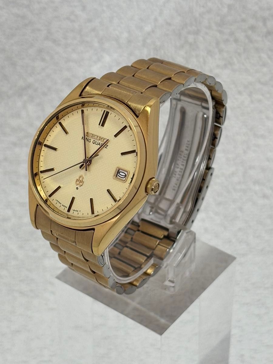 美品】SEIKO セイコー キング クォーツ【4822-8110】デイト 純正 美品】SEIKO セイコー キング クォーツ【4822-8110】デイト 純正