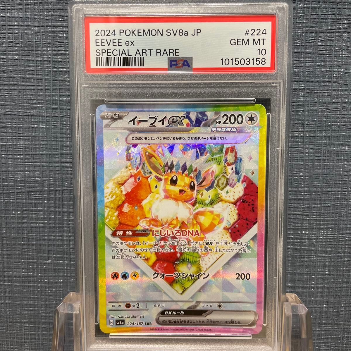 PSA10 ポケモンカード SAR イーブイex 224/187 美品 鑑定品 2024 PSA10 ポケモンカード SAR イーブイex 224/187 美品 鑑定品 2024