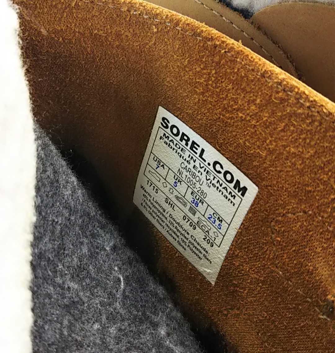 SOREL ソレル CARIBOU スノーブーツ ヌバック ラバー ブーツ US7 23.5cm レディース_画像5