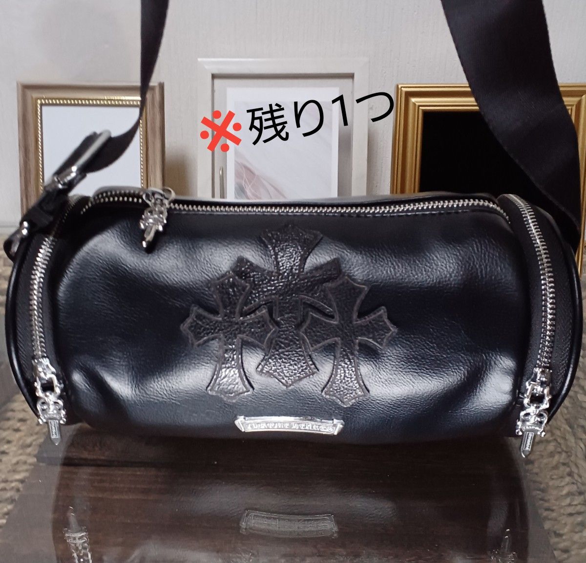 シボ本革 3 セメタリークロス レザー ダッフル ショルダーバッグ シボ本革 3 セメタリークロス レザー ダッフル ショルダーバッグ