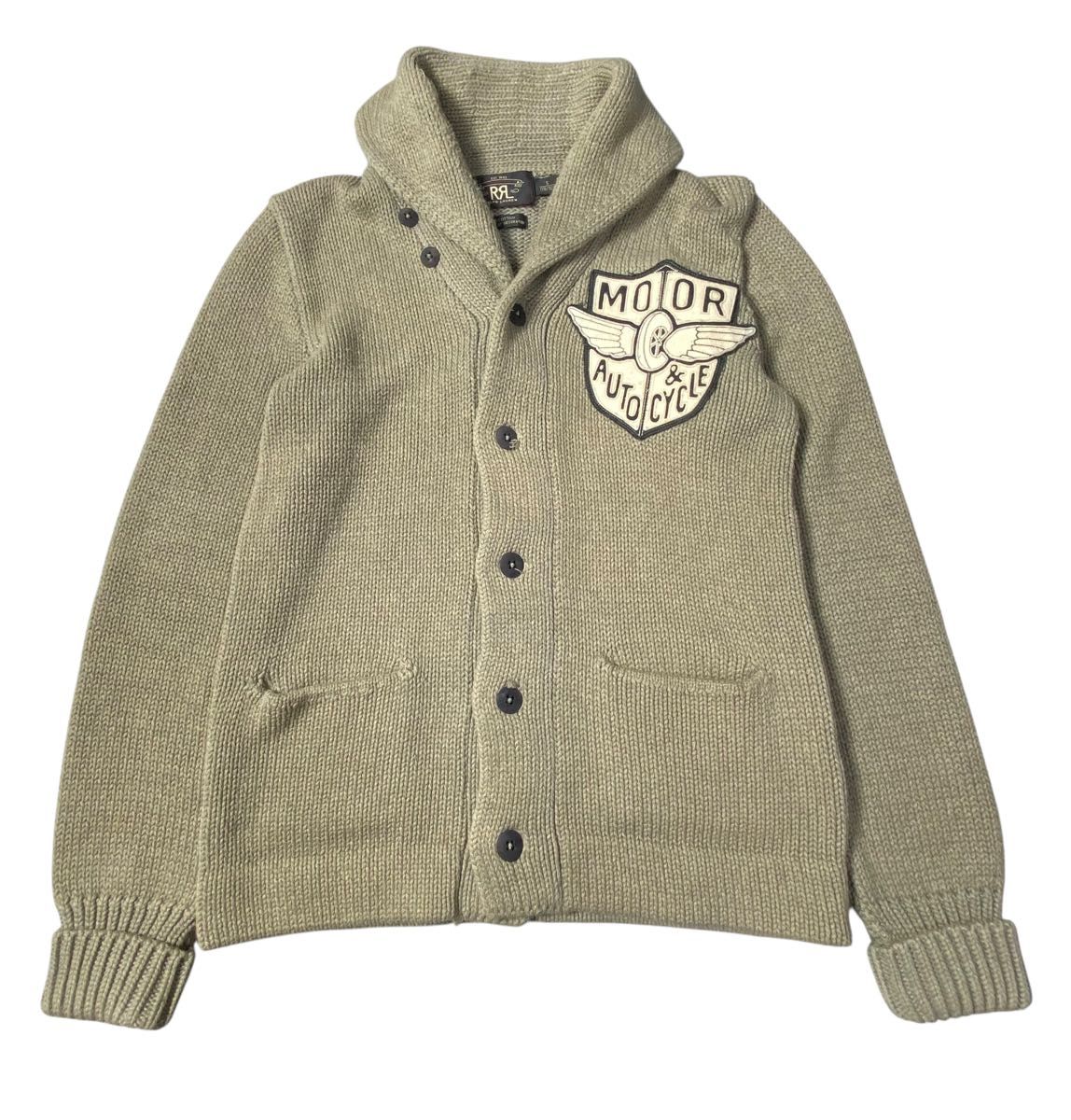 RRL ダブルアールエル ショールカラー ローゲージカーディガン ニット綿麻 S RRL ラルフローレン ダブルアールエル ローゲージ ショール